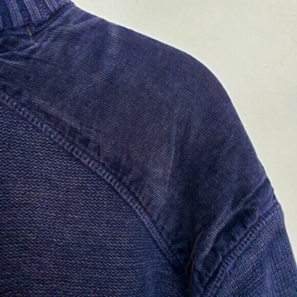 Ribbed Distressed Sweater Unisex Like New Denim like Size L - Picture 4 of 10